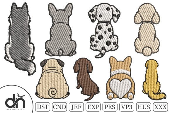 8 Cute Dogs Embroidery Design