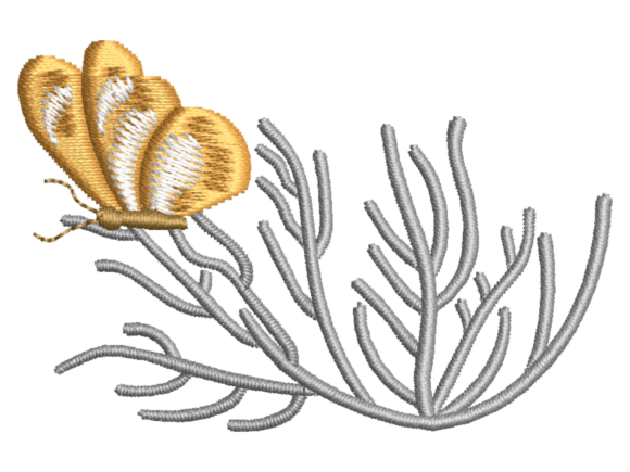 Butterfly on Branch Embroidery