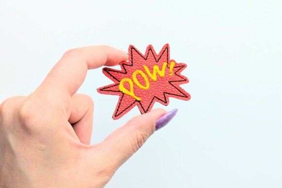 Comic Burst POW ITH Feltie Embroidery