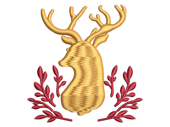 Decorative Deer Head Embroidery