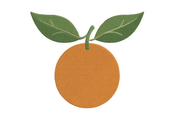 Embroidery Orange Citrus Design