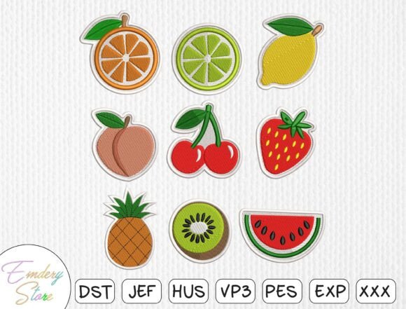 Fruit Slice Patch Embroidery Design Set