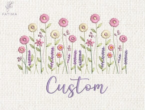 Personalized Wildflower Embroidery File