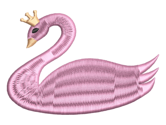 Pink Princess Swan Embroidery