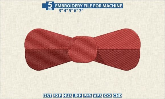 Red Bow Tie Embroidery PES DST Design