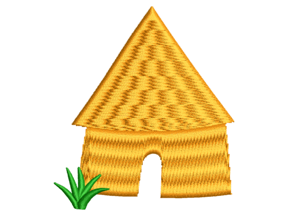Safari Hut Embroidery Design