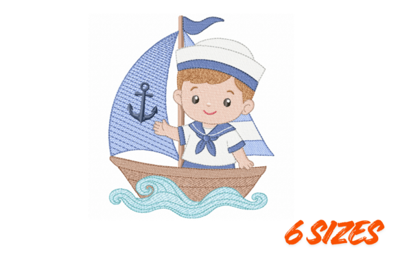 Sailor Boy Embroidery Design Files