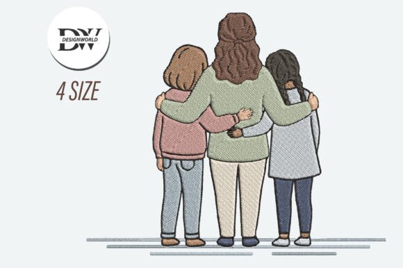 Sisters Embroidery Design