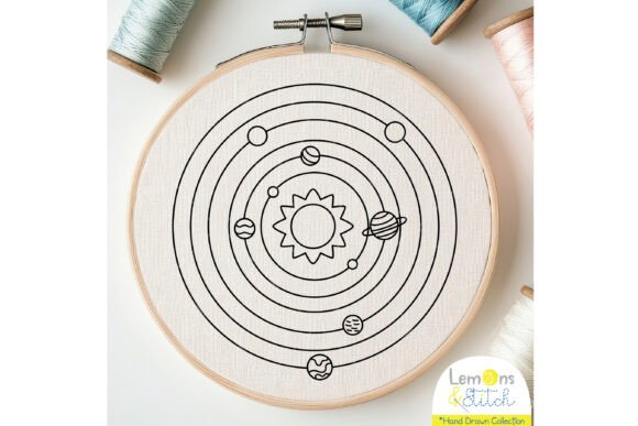 Solar System - Hand Embroidery