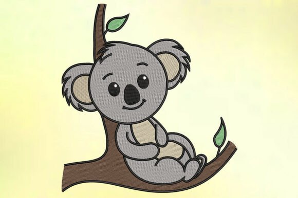Swinging Koala Embroidery Design