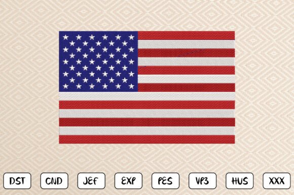 USA Flag Embroidery Design