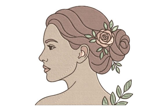 Woman Portrait Embroidery Design