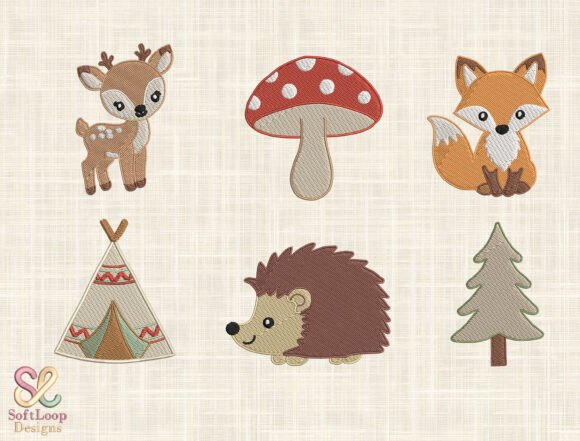 Woodland Animals Embroidery Design Set