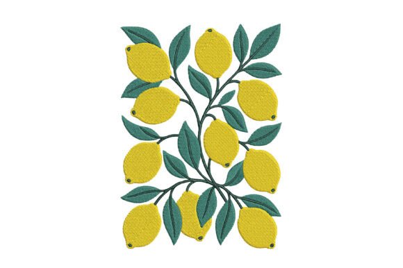 Yellow Lemons Embroidery Design